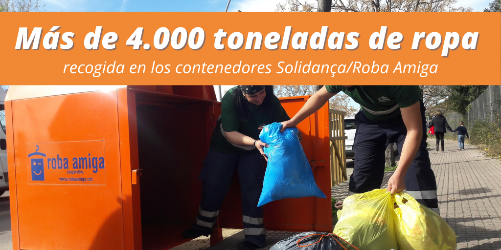 Seguimos creando gracias a las más de 4.000toneladas ropa recogida en los contenedores Solidança/Roba Amiga - Solidança