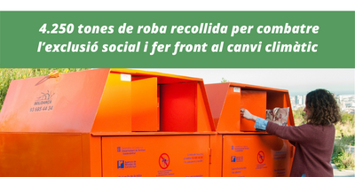 4.250 tones de roba recollida per combatre l’exclusió social i fer front al canvi climàtic