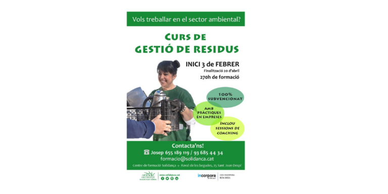 Aquest febrer t’esperen nous cursos formatius! Iniciem el de Gestió de Residus