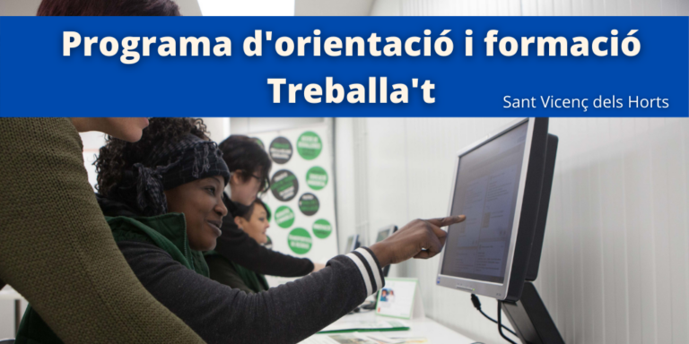 Solidança signa conveni amb l’Ajuntament de Sant Vicenç dels Horts per realitzar orientació i formació a persones aturades