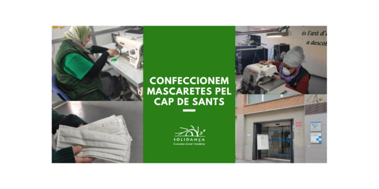 La iniciativa solidària de les treballadores de Solidança permet donar mascaretes al CAP de Sants (Barcelona)